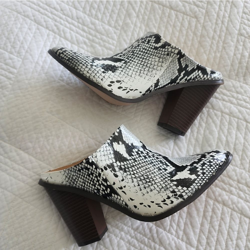 Chase and chloe snake pointy mules